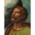 thumbnail image 2 of Giulio Romano 12x14 Black Ornate Wood Framed Double Matted Museum Art Print Titled: Head of a Saint, 2 of 5