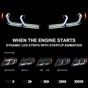Spec-D ضبط الأسود المزدوج العارض المصابيح الأمامية مع 3 D LED أنبوب وبدء التشغيل الرسوم المتحركة متوافق مع 2006-2011 BMW 3-سلسلة E90 سيدان/E91 عربة، اليسار + اليمين زوج المصابيح الأمامية الجمعية