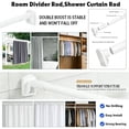 thumbnail image 4 of No Drill Tension Rod - Extra Long Room Divider 43-142inch, Adjustable Spring Shower Curtain Rod for Closet/Balcony, Non-slip Telescopic Pole (White), 4 of 6