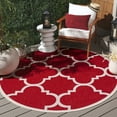 thumbnail image 2 of Safavieh Courtyard Becky Geometric Indoor/Outdoor Area Rug, Red, 6'7" x 6'7" Round, 2 of 9