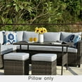 thumbnail image 2 of HOOOWOOO Outdoor Patio Throw Pillows Set of 2 with Inserts,Small Firm toss Decorative Pillow Weather Resistant for Indoor Outdoor Chair, Sofa Furniture,17x17,14x14x5,Blue Flower, 2 of 8