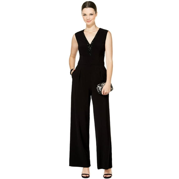 Vince Camuto Embellished V-Neck Wide Leg Jumpsuit