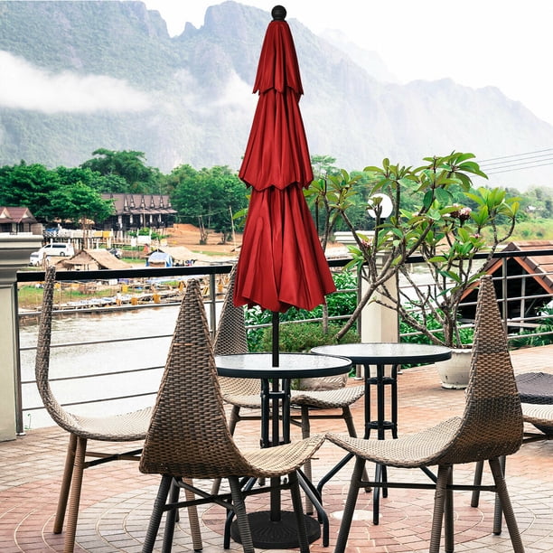 best choice products 9ft steel half patio umbrella w/crank mechanism Best Choice Products 10ft Outdoor Steel Market Patio Umbrella w/ Crank, Tilt Push Button, 6 Ribs