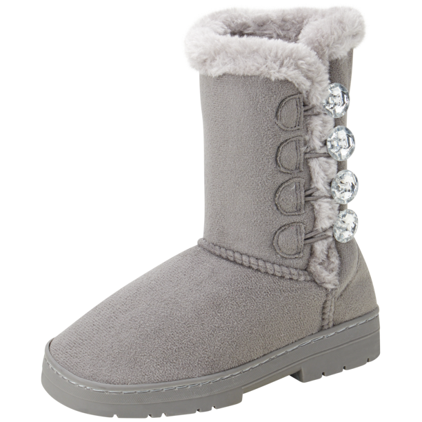 Bebe Girl's Fur Lined Winter Boot with Rhinestone Details (Toddler