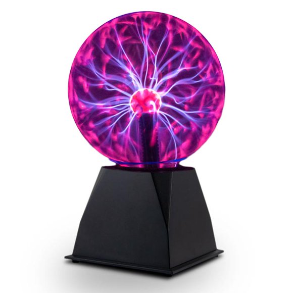 Tradeopia Interactive 6″ Plasma Ball – Purple with Black Base, Responsive to Sound and Sensitive to Touch