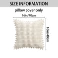 thumbnail image 7 of REGALWOVEN Corduroy Solid Throw Pillow Covers Set of 2 Plaid Texture Decorative Cushion with Pom-pom Edges Cases for Home Decor Beige 16" x 16", 7 of 7