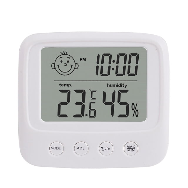 Billuyoard Higrómetro Accesorios para el hogar Detección Mano de obra Termómetro LCD Medidor de humedad Habitación práctica Ajustable Operación simple Termómetros sin retroiluminación Billuyoard HA005543-02B