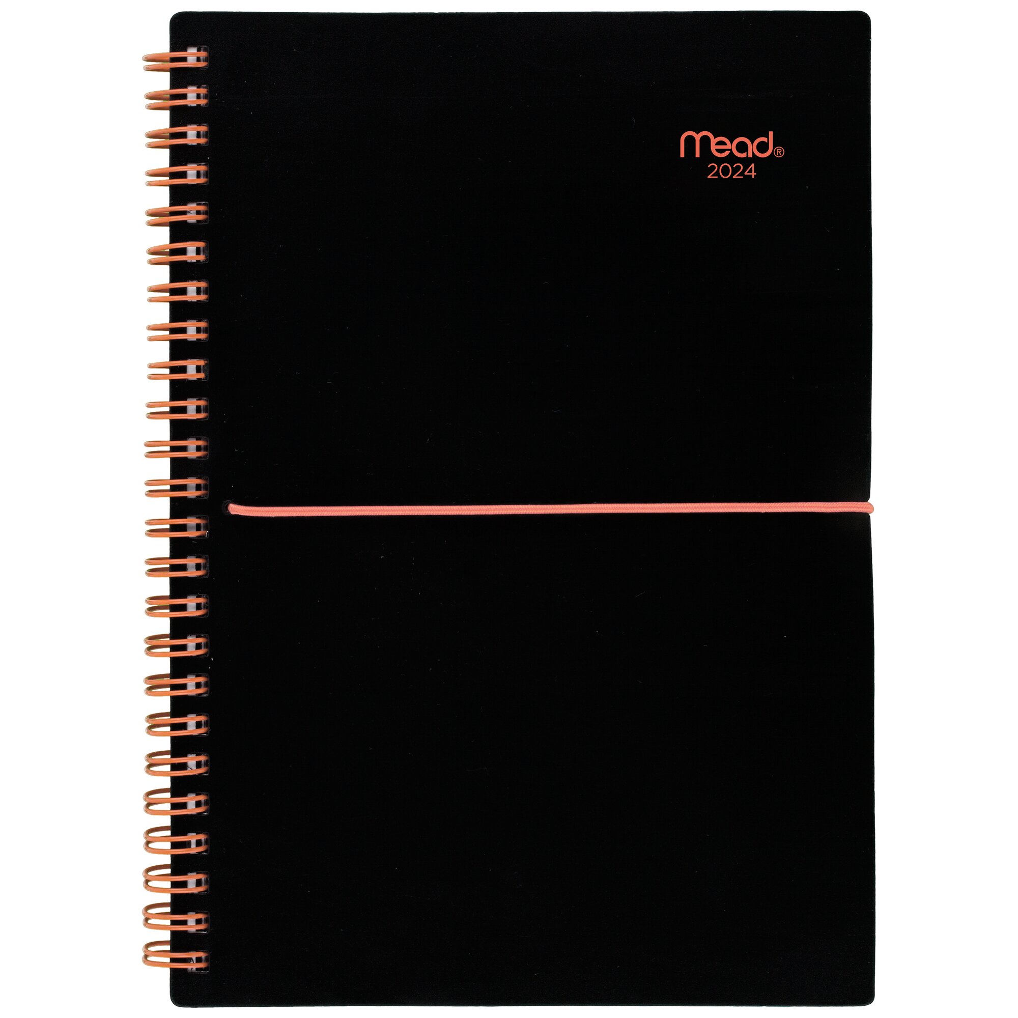Mead 2024 15Month Basic Bungee Weekly Monthly Planner Black with