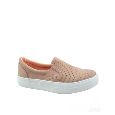 

Women‘s Flat Slip On Perforated Double Layer Foam Padded Cushion Sock Fashion Sneakers Shoes (Mauve 11)