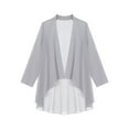thumbnail image 3 of Eandarui Womens Elegant Chiffon Sheer Bolero Cardigan Shrug Long Sleeve Open Front Shawl Wraps for Grey 3XL, 3 of 5
