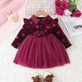 thumbnail image 2 of WEAIXIMIUNG Robe Plissée pour Filles Tout-Petits Enfants Filles Manches Longues Nœud Imprimé Robes Vêtements, 2 of 7