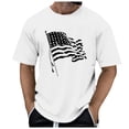 thumbnail image 3 of Pedort Independence Day Shirts for Men Summer Mens Hawaiian Shirts American Independence Day Flag Printed Lapel Short Sleeve Soft Beach Blouse(E-White,XL), 3 of 5