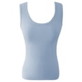 thumbnail image 5 of TrendOFT Basic Tank Tops for Women Undershirt Ribbed Sleeveless Scoop Neck Casual Layering Basic Tanks Top Blue L, 5 of 5