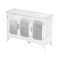 thumbnail image 3 of Christopher Knight Home 47.9" Storage Cabinet with Glass Doors and Adjustable Shelves, Wood Frame, White, 3 of 13