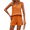 Orange, variant on Women Casual Tank Set Loose Sleeveless 2-Piece V-Neck Button Top Shorts for Tracksuit Sets S-2XL