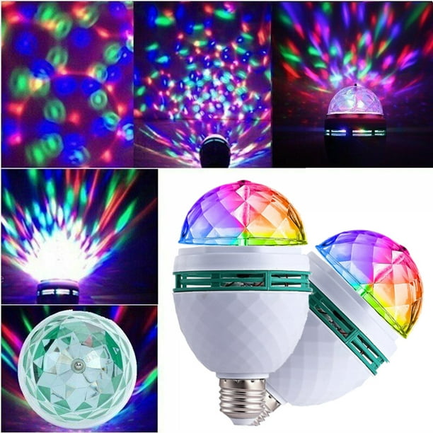 E27 B22 3W Colorful Rotating Stage RGB LED Light Bulb Strobe Party Disco DJ  Lamp 