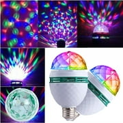 2pc E27 B22 3W Colorful Rotating Stage RGB LED Light Bulb Strobe Party Disco DJ Lamp