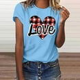 thumbnail image 2 of Jsaierl Women's Valentines Day Shirts Plus Size Love Heart Graphic Tees Work Short Sleeve Blouse Round Neck Holiday T-shirt Tops Spring Clothes for Women, 2 of 5