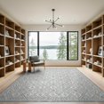 thumbnail image 2 of ODIKA 9'x12' Washable Area Rug Boho Interlocking Diamond Grid Design With Scattered Botanical Motifs for Dining Room, Basement, Large Office, Non-Slip Chair-Friendly, 2 of 7