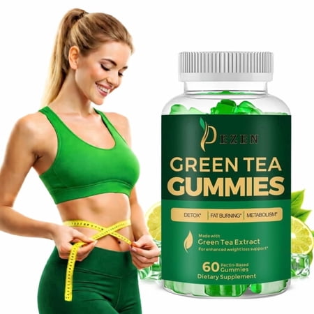 DEZEN Fat Burner Green Tea Gummies with Garcinia Cambogia & Green Coffee Bean, Weight Management Gummies, Apple Flavor Pack 1