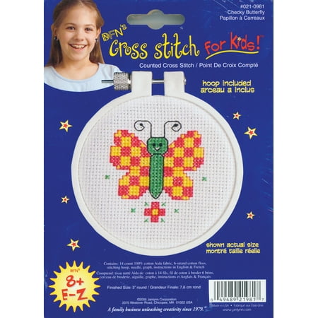 - Butterfly Check Mini 14-Count Cross-Stitch Kit, 3