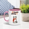 thumbnail image 3 of Happy Thanksgiving Old English Sheepdog with Turkey Pumpkins Autumn Vibes 11oz Accent Two-tone Mug Dog Lover Coffee Tea Cup - 12018, 3 of 5