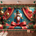 thumbnail image 5 of Nutcracker Christmas Banner Gold Ornaments Holiday Backdrop Red Ribbon Snowflake Pattern Festive Background for Christmas Party Home Decor Indoor Celebration, 5 of 9