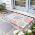 thumbnail image 2 of Teal Red Coastal Turtle Doormat Outdoor Entrance 16"x24", Ocean Coral Nautical Absorb Moisture Dirt Door Mats, Non-Slip Rubber Backing Floor Mats Indoor, Low-Profile Front Door Rugs, 2 of 9