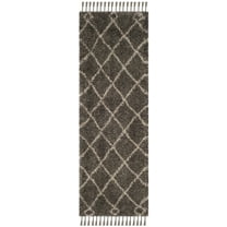 Safavieh MOROCCAN FRINGE SHAG 200, GREY / CREAM, 2'-3" X 5', Area Rug