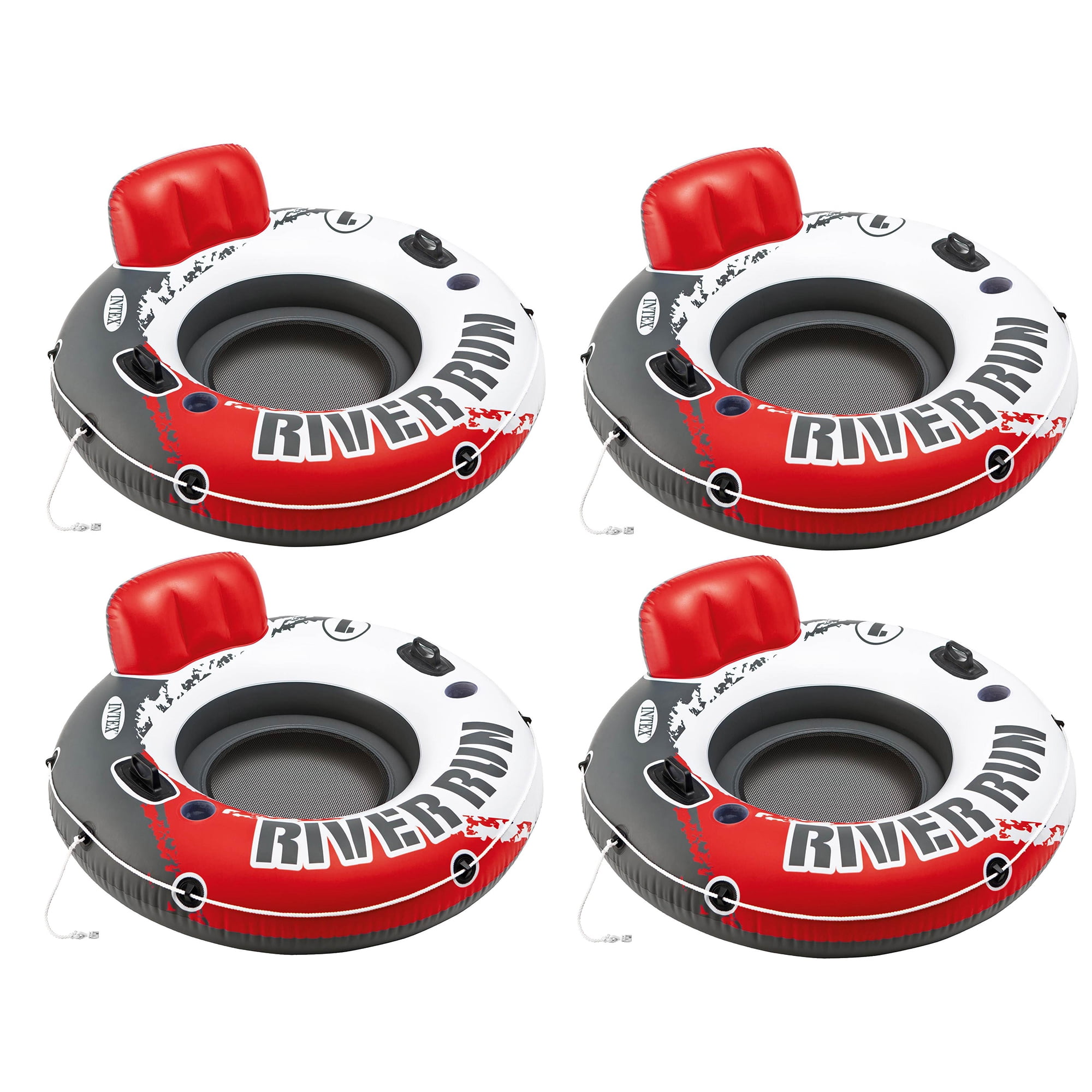 Intex River Run 1 53" Inflatable Floating Water Tube Lake Raft, Red (4