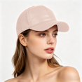 thumbnail image 6 of Ltpwer Leather Baseball Cap for Men Women,Solid Color Adjustable Dad Hat,Smooth Faux Leather Fabric,Multi-Color,Ideal for Street Fashion,Casual Wear,Travel & All-Season Use Beige One size, 6 of 8