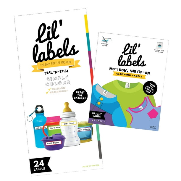 Lil' Labels Daycare Waterproof Labels Value Pack: Baby Bottle Labels ...