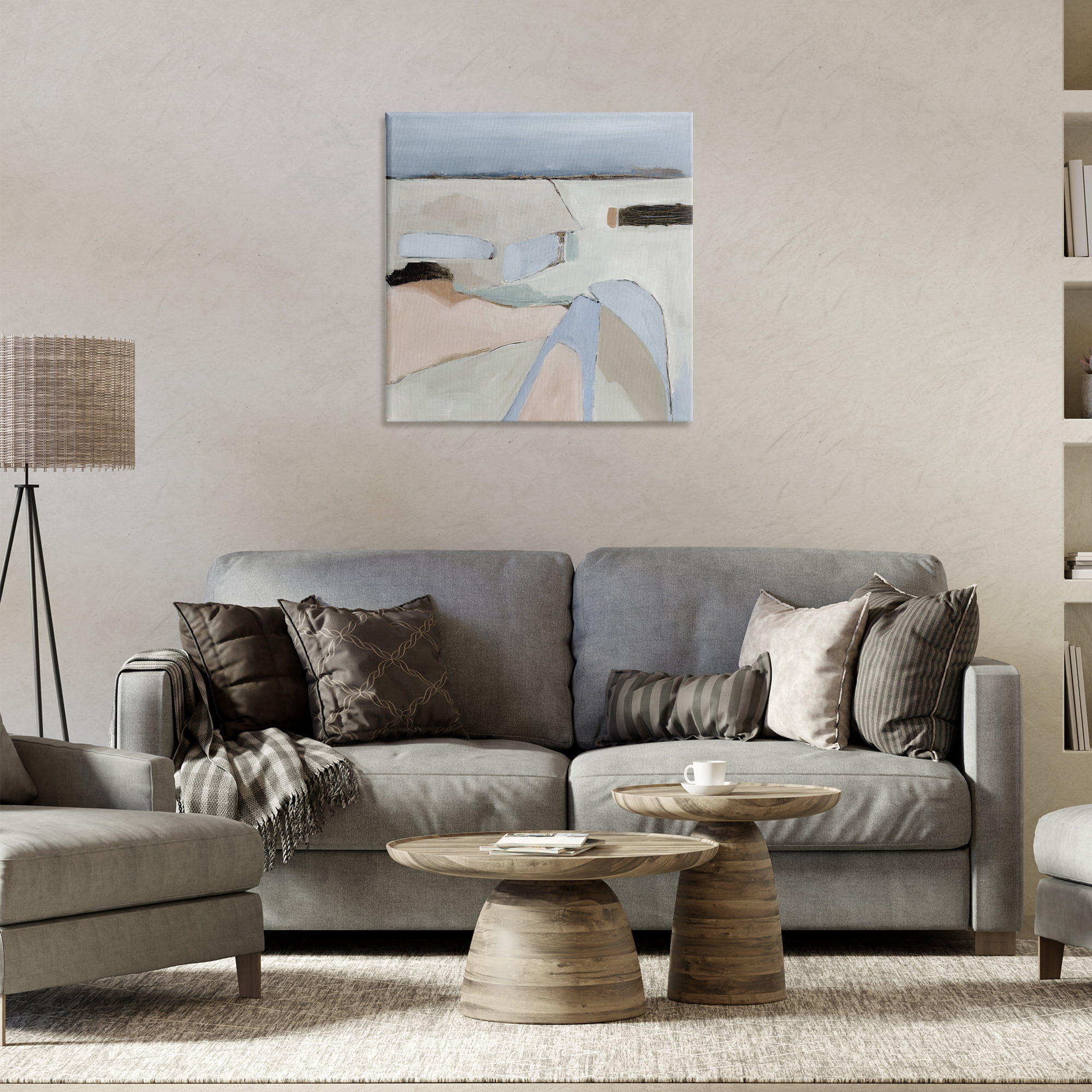 Stupell Industries Organic Neutral Landscape Abstract Painting Wrapped Canvas Art Print Wall Art, 24 x 24