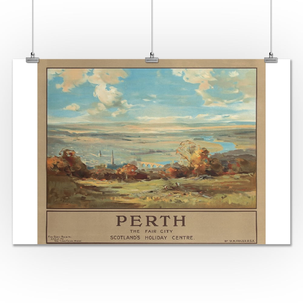  Perth  Vintage Poster artist Frazer UK c 1925 24x36 