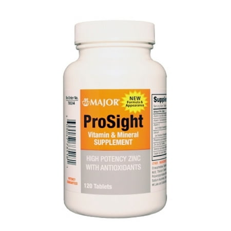 MAJOR PROSIGHT VIT & MINERAL SUPP TABS ASCORBIC ACID-60 Mg Gray 120 TABLETS UPC 309047735181