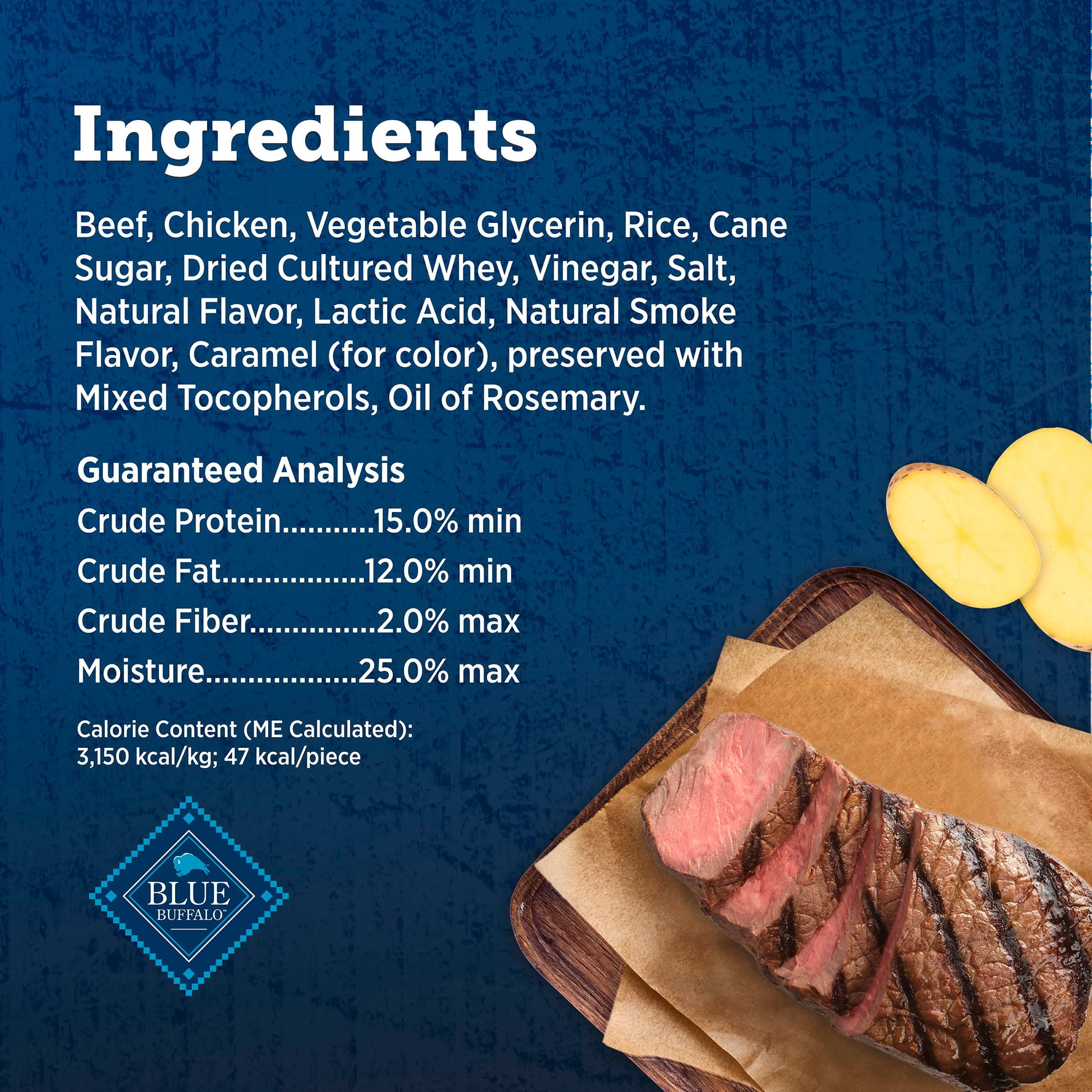 (6 pack) Blue Buffalo True Chews Premium Jerky Cuts Dog Treats, Beef, 20oz Bag