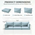 thumbnail image 2 of Kimunuk 8 Pcs Outdoor Cushion Covers for Patio Furniture, Washable Outdoor Cushion Slipcovers Replacement with Zipper for 3 Seat Rattan Sofa, Sky Blue, 2 of 7