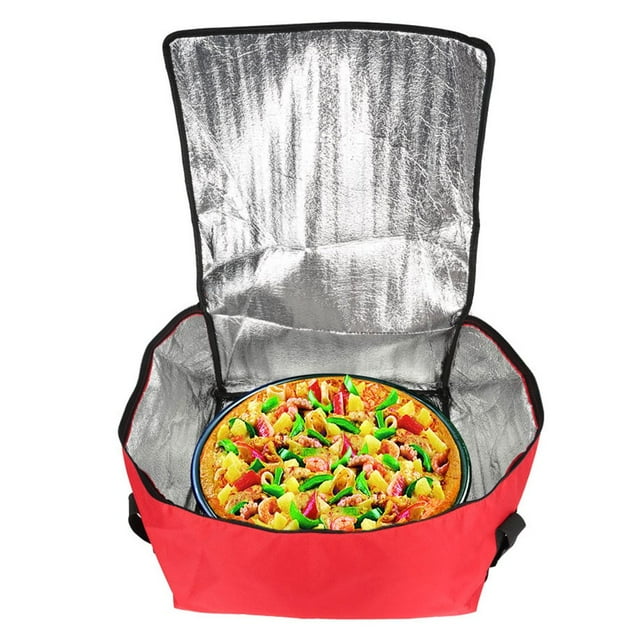 EIMELI 16 Inch Pizza Thermal Bag Food Delivery Bag Insulated Bag 2 In 1 Portable Shoulder straps and Hand Carry