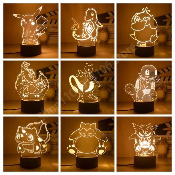 Kawaii Pokemon Pikachu Anime Angka 3D Led Lampu Malam untuk Kamar Anak-anak Dekorasi Hadiah Ulang Tahun Hadiah Natal untuk Mainan Anak-anak zhangyuxiang LED