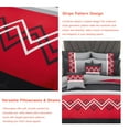 thumbnail image 6 of Davulos 6 Piece Geometric Pattern Red Comforter Set，Queen Bed in a Bag Set , Stylish Bedding Set with Comforter, Flat Sheet, Fitted Sheet, 2 Pillowcases & 1 Decorative Pillowcase, 6 of 8