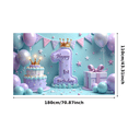 thumbnail image 3 of Crown Decoration First Birthday Banner Decorative Balloons Cake Elements Pastel Colors For Baby Celebration Indoor Event Kids Party, 3 of 8