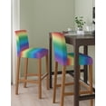 thumbnail image 2 of Rainbow Colors Ombre Cream Bar Stool Covers Set of 2, Modern Abstract Art Aesthetics Stretch Bar Chair Covers with Backs, Removable Pub Counter Height Chair Cover for Kitchen Dining Room Cafe, 2 of 7
