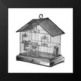 thumbnail image 2 of Catalog Illustration 12x12 Black Modern Framed Museum Art Print Titled - Etchings: Birdcage - Peaked top, twisted wire detail., 2 of 5