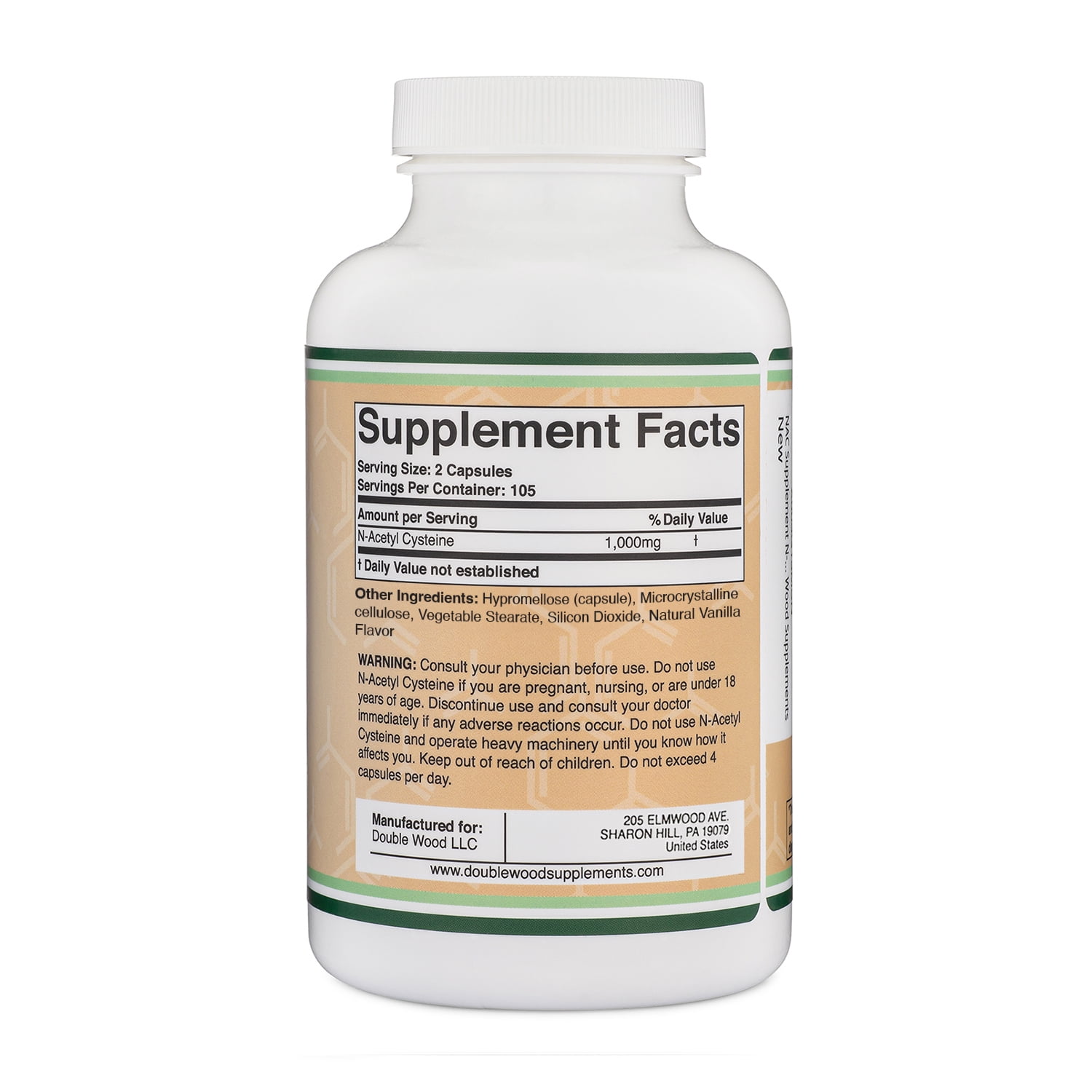 N-Acetyl Cysteine (NAC) - 210 x 500 mg capsules - Supports Glutathione Production