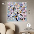 thumbnail image 5 of Blossoming In Pastels Abstract Canvas Wall Art by Art Remedy, White Floater Frame, 40"x40", 5 of 7