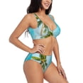 thumbnail image 6 of PAYOHTO Women's Cross Front Bikini Set with High Elasticity Soft Padding Beautiful Coconut Palm Tree on Sky Bathing Suit Crop Top Swimsuit, 6 of 9