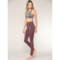 thumbnail image 3 of Made by Johnny Women's Peached Front Seamless Foldable Waist Leggings with Inner Pocket Full-Length Yoga Pants M DUSTY_RED, 3 of 6