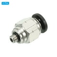 thumbnail image 3 of Uxcell 1/4" 10-32 UNF Male Thread Push to Connect Fittings Pneumatic Air line Quick Connect Fittings 4 Pack Silver, 3 of 6