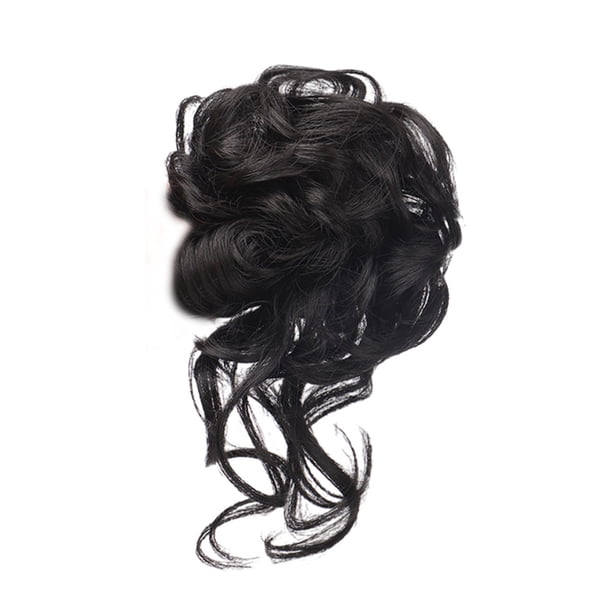 Minnieouse Pinza de pelo sintética, amplia aplicación para varios peinados, pinza de garra, pieza de pelo de moño desordenado Cuidado del cabello negro natural
