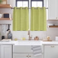 thumbnail image 2 of Vintage Fruit Green Kitchen Curtains Short 45 Inch Length, Farmhouse Retro Solid Color Linen Texture Grommet Bedroom Living Room Curtains, Light Filtering Cafe Curtain Drapes 2 Panels Set 84''x45'', 2 of 9